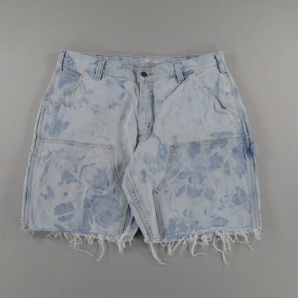 Carhartt DIY Jorts Distressed Bleach Mens Size 36 8 Inch Inseam Work Shorts